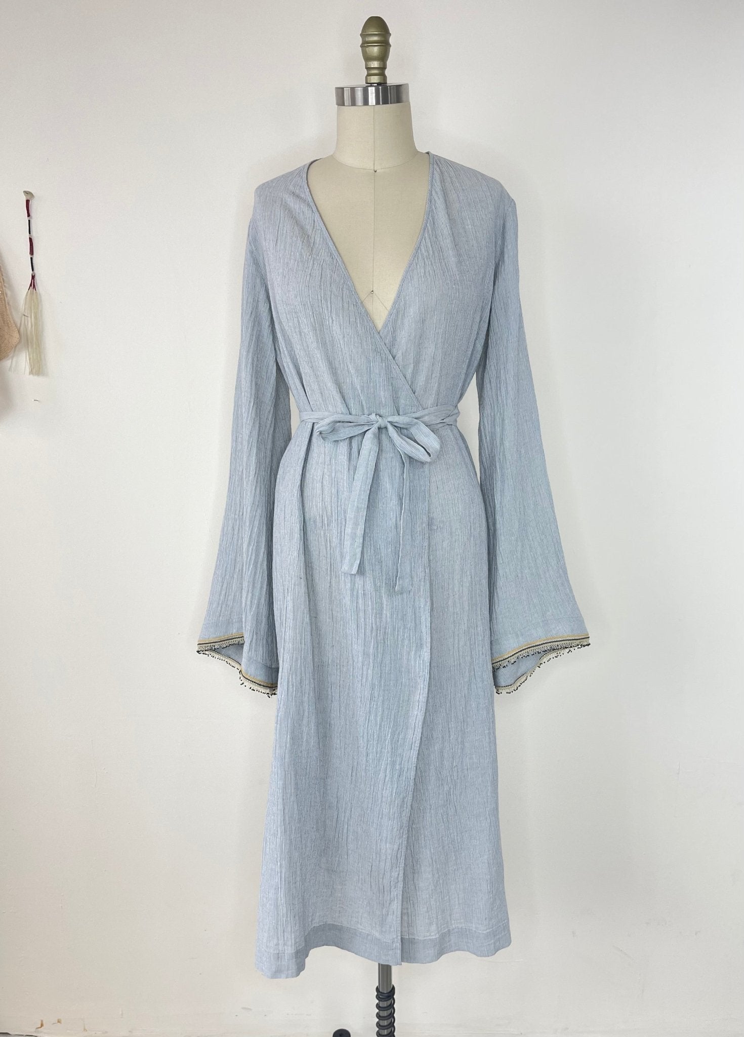 Wrap Dress Lampedusa blue/white - Currently O.O.O.