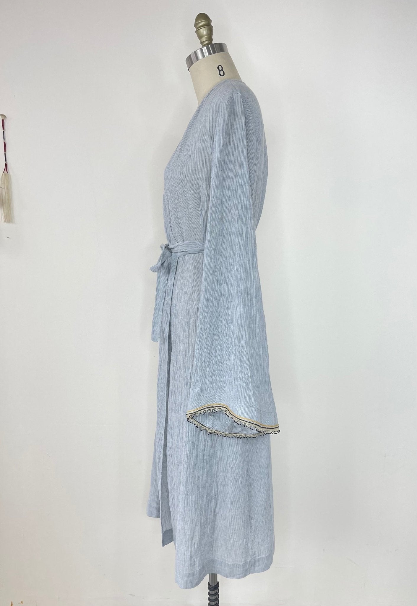 Wrap Dress Lampedusa blue/white - Currently O.O.O.